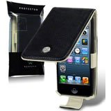 Load image into Gallery viewer, Apple iPhone 5/5S Genuine Leather Flip Case Black