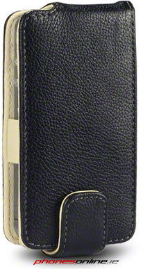 iPhone 4 / 4S Leather Flip Case Black
