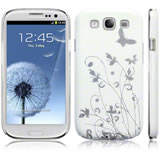 Samsung Galaxy S3 Butterfly Flower Case White