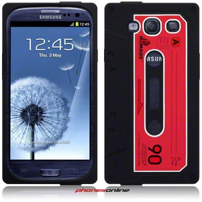 Samsung Galaxy S3 Cassette Design Silicone Case Black
