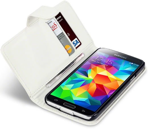 Samsung Galaxy S5 Wallet Case - White
