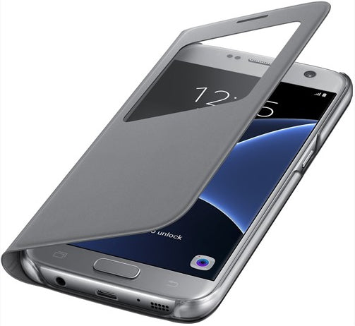 Samsung Galaxy S7 S-View Wallet Case Silver - EF-CG930PSE