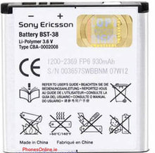 Load image into Gallery viewer, Sony Ericsson BST-38 Genuine Battery