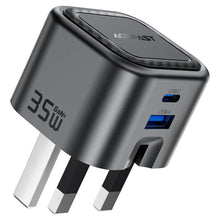 Load image into Gallery viewer, 35W Dual Port USB-C, USB-A GaN 3-Pin Irish Fast Charger