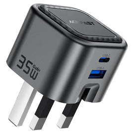 35W Dual Port USB-C, USB-A GaN 3-Pin Irish Fast Charger