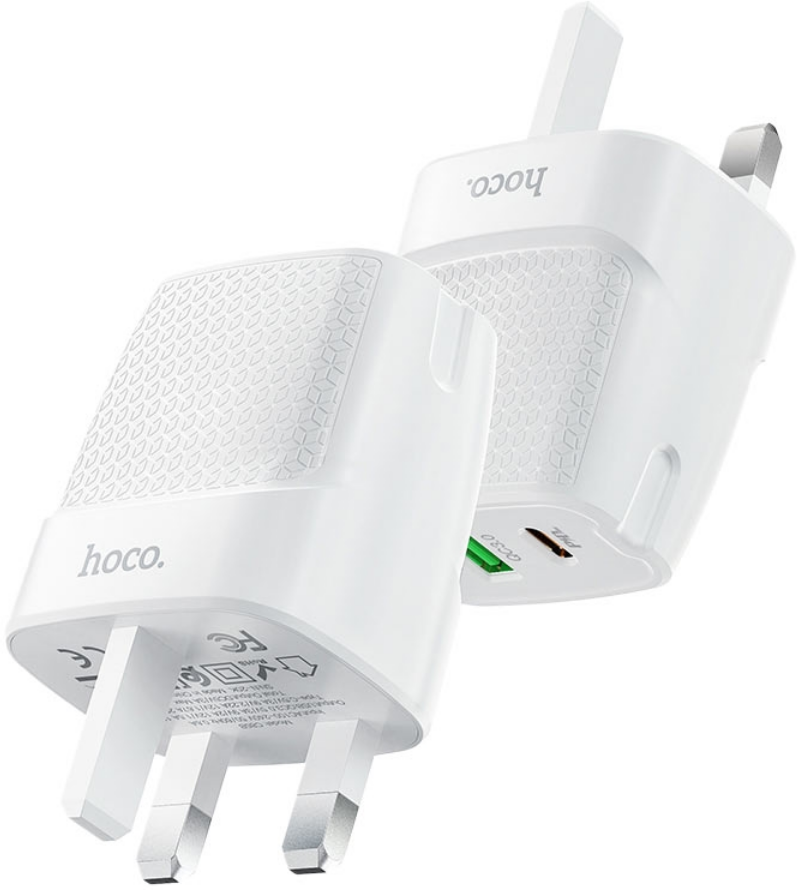 USB-C & USB-A Dual 20W 3-Pin Irish Fast Charger