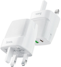 Load image into Gallery viewer, USB-C &amp; USB-A Dual 20W 3-Pin Irish Fast Charger