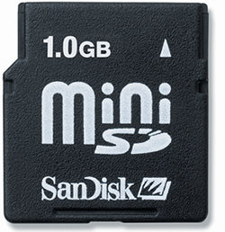 1GB MiniSD Memory Card