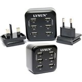 Load image into Gallery viewer, 6-Port Wall Charger with Irish/US Travel Adapter 6.8A/34W