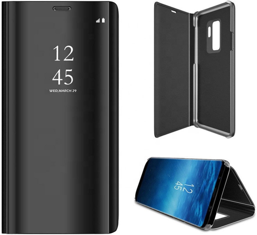 Huawei P30 Lite Clear View Wallet Case - Black
