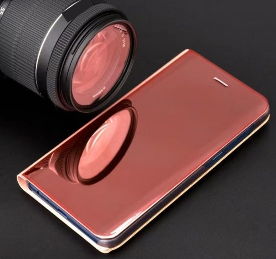Huawei P Smart 2019 Clear View Wallet Case - Rose Gold Pink