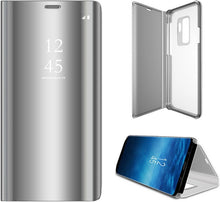 Load image into Gallery viewer, Huawei Y6 2019 Clear View Wallet Case - Silver