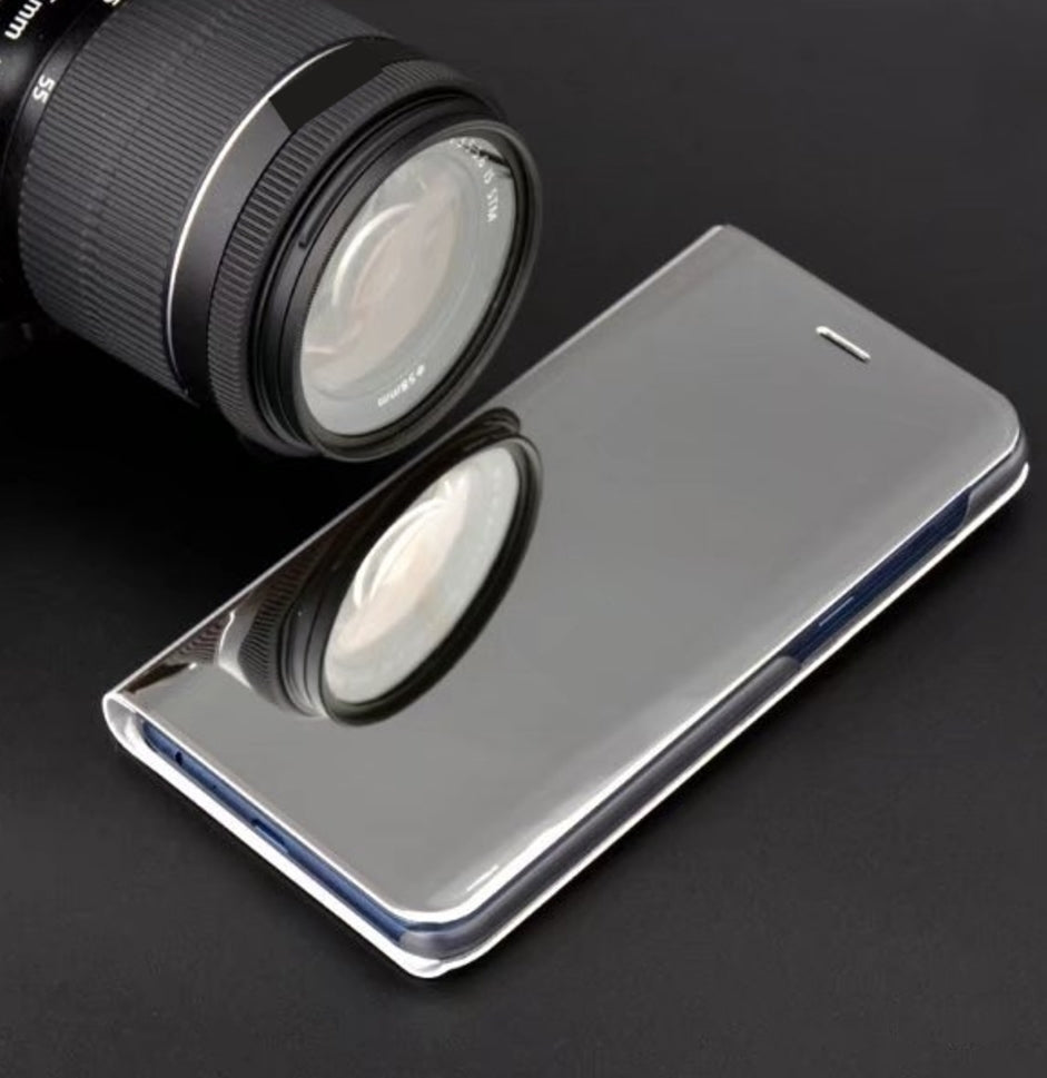 Huawei Y6 2019 Clear View Wallet Case - Silver