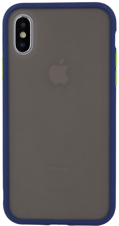 Apple iPhone SE 2 (2020) Hard Shell Coloured Buttons Cover - Blue