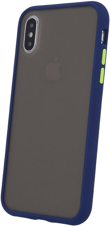 Apple iPhone SE 2 (2020) Hard Shell Coloured Buttons Cover - Blue