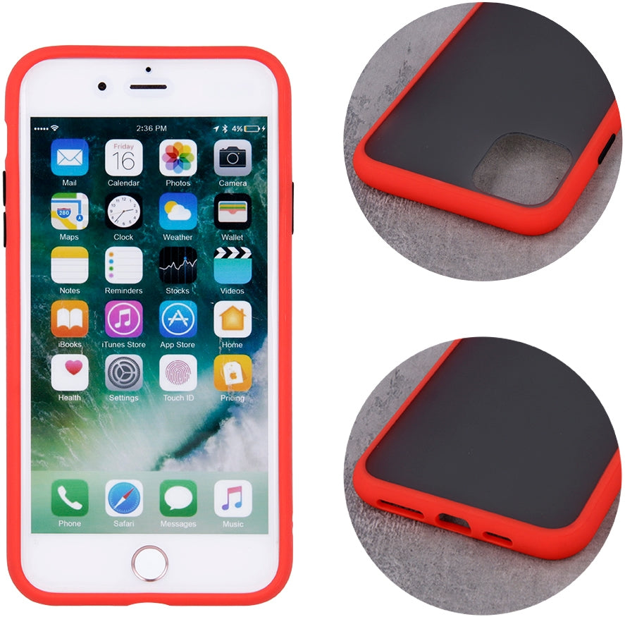 Apple iPhone 7 Hard Shell Coloured Buttons Cover - Red