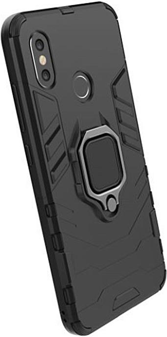 Samsung Galaxy M12 Defender Armour Rugged Case with Ring Holder - Black