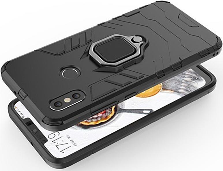 Samsung Galaxy S22 Plus Defender Armor Rugged Case with Ring Holder - Black