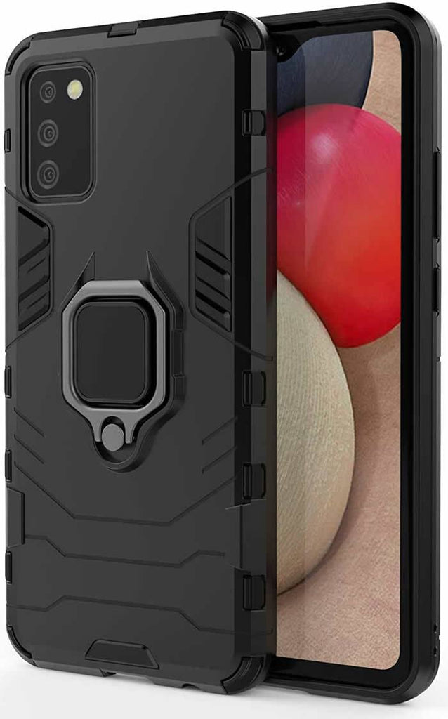 Samsung Galaxy S20 Defender Armour Rugged Case with Ring Holder - Black