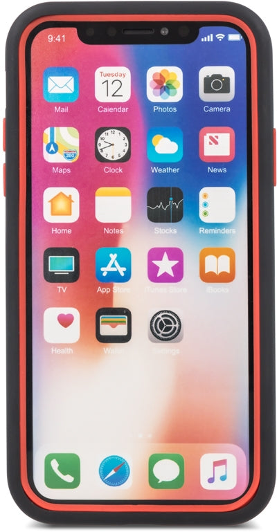 iPhone X Defender Rugged Case - Black/Red