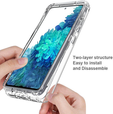 Samsung Galaxy A22 5G Dual Layer Hybrid Shockproof Case - Transparent Clear