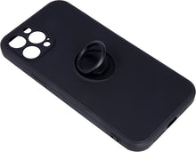 Load image into Gallery viewer, iPhone 13 Finger Grip Ring Holder Silicon Cover - Black