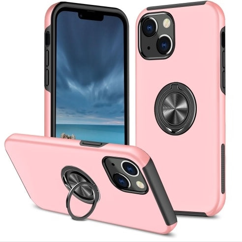 Apple iPhone 13 Finger Grip Ring Holder Silicon Cover - Pink