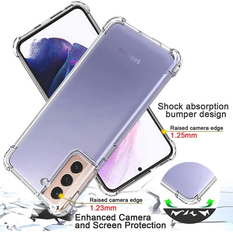 Samsung Galaxy S22 Gel Bumper Shock Proof Cover - Transparent