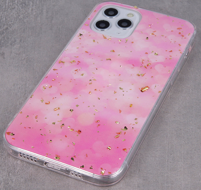 Samsung Galaxy A03s Glitter Cover - Gold / Pink