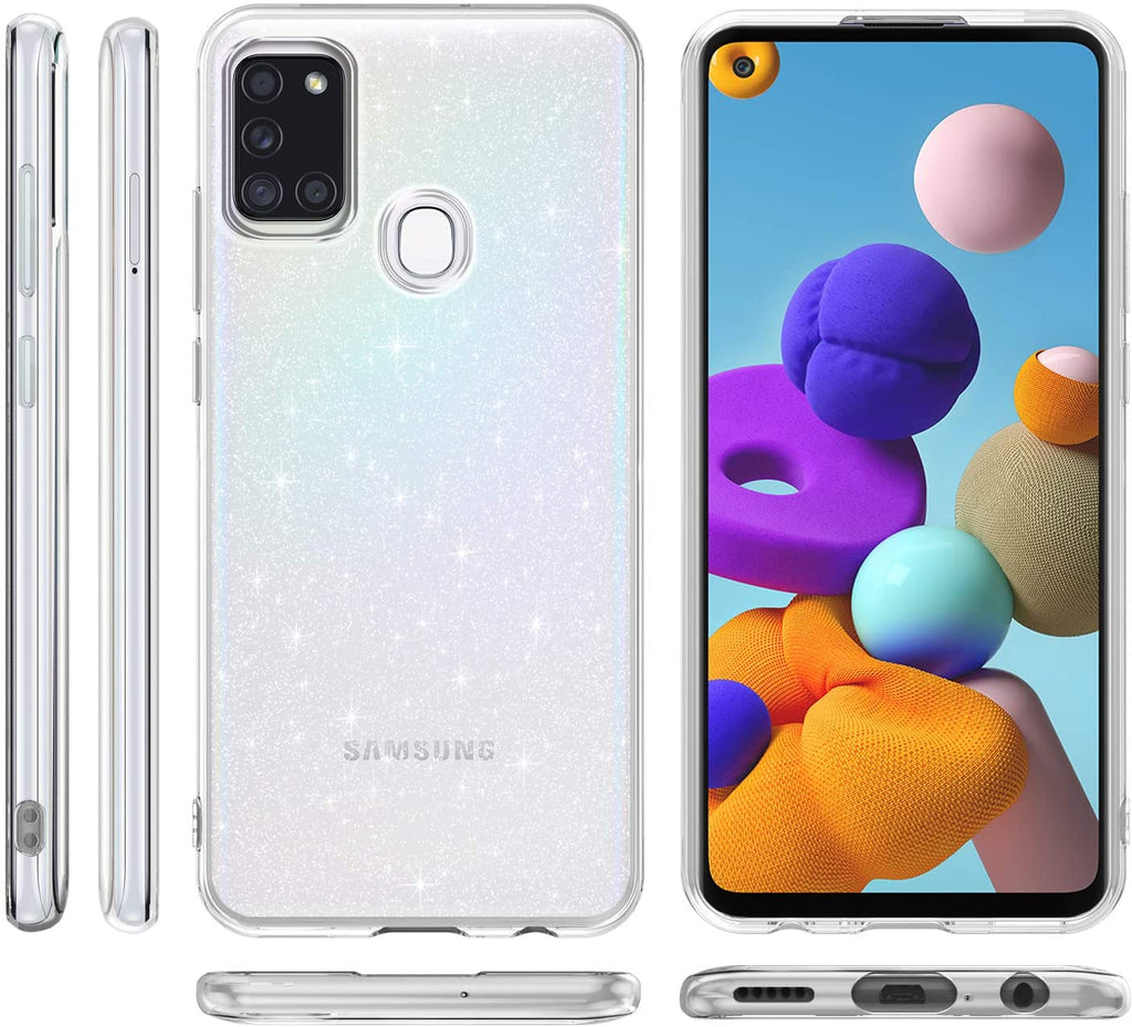 Samsung Galaxy A21s Glitter Cover - Silver