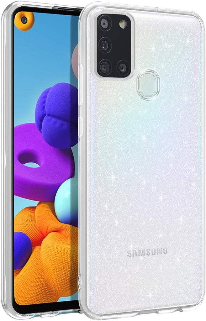 Samsung Galaxy A21s Glitter Cover - Silver