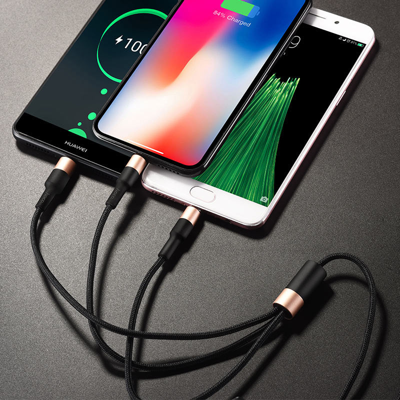 3-in-1 Lightning, Micro-USB, Type-C to USB Charging / Data Cable