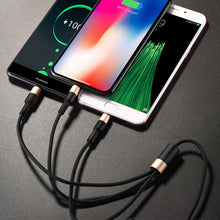 Load image into Gallery viewer, 3-in-1 USB Charging Cable for Type-C, Micro USB, Apple LIghtning
