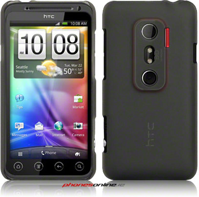 HTC Evo 3D Frosted Hard Gel Back Cover Black