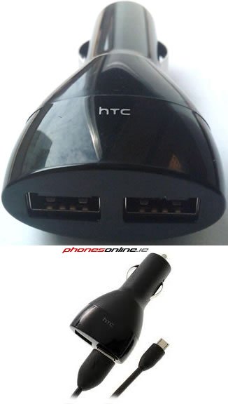 HTC CC C300 MicroUSB Dual Car Charger for Desire, Desire HD, Wildfire