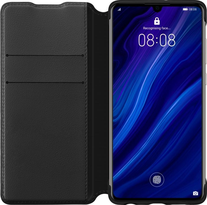 Huawei P30 Official Flip Wallet Cover - Black