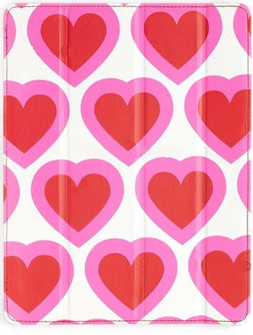 Apple iPad 2/3/4 Pink Hearts Folder Case with Stand