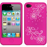 Load image into Gallery viewer, iPhone 4S Lasered Silicone Case Pink/White