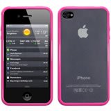 iPhone 4/4S Pink Bumper with Frosted Back Protector