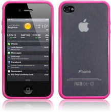 Load image into Gallery viewer, iPhone 4/4S Pink Bumper with Frosted Back Protector