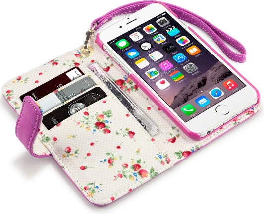 iPhone 8 Wallet Case - Pink / Floral