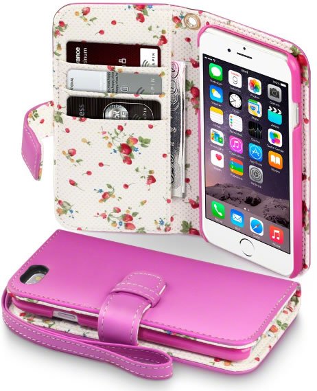 iPhone 8 Wallet Case - Pink / Floral