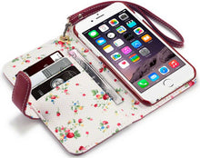 Load image into Gallery viewer, Apple iPhone 6 / 6S Wallet Case - Red/Floral