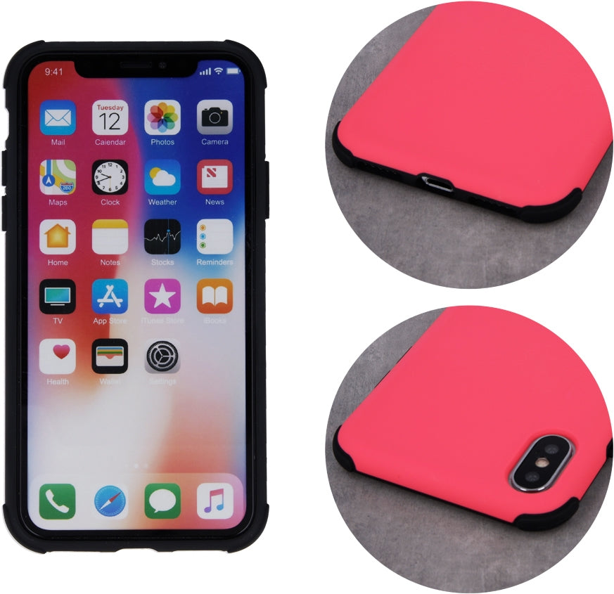iPhone 8 Defender Rubber Rugged Case - Pink