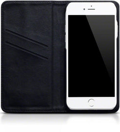 Apple iPhone XS Real Leather Wallet Case - Black