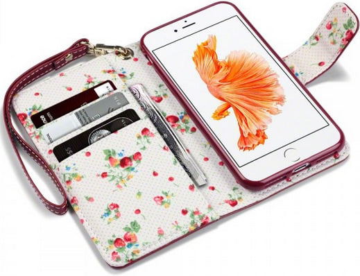 Apple iPhone 8 Wallet Case - Red/Floral
