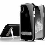 Load image into Gallery viewer, Apple iPhone XS Gel Case With Stand - Clear/Black