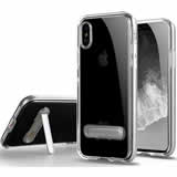 Load image into Gallery viewer, Apple iPhone X Gel Case With Stand - Clear/Silver