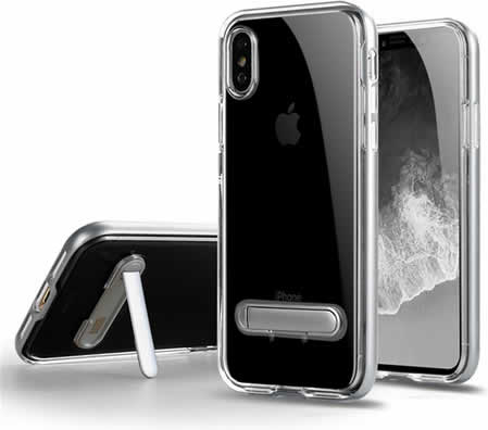 Apple iPhone 7 Gel Case With Stand - Clear/Silver