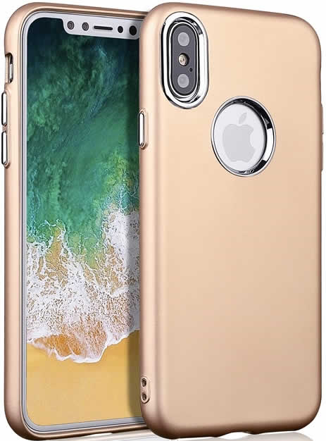 Apple iPhone X TPU Rubberised Case - Gold